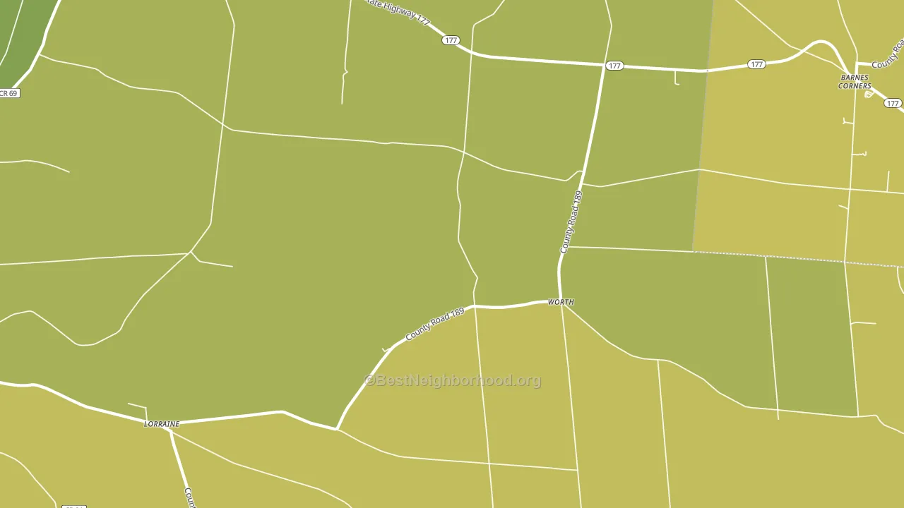 Worth, NY block-group voter-turnout map