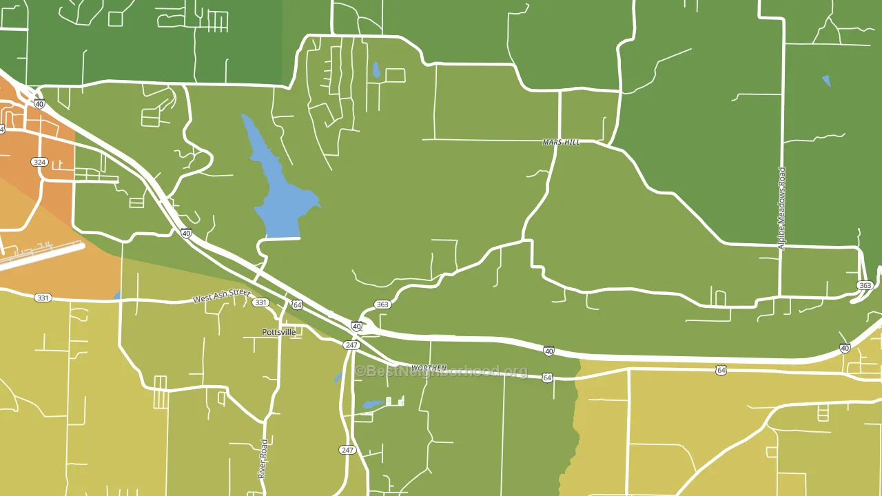 Worthen, AR block-group voter-turnout map