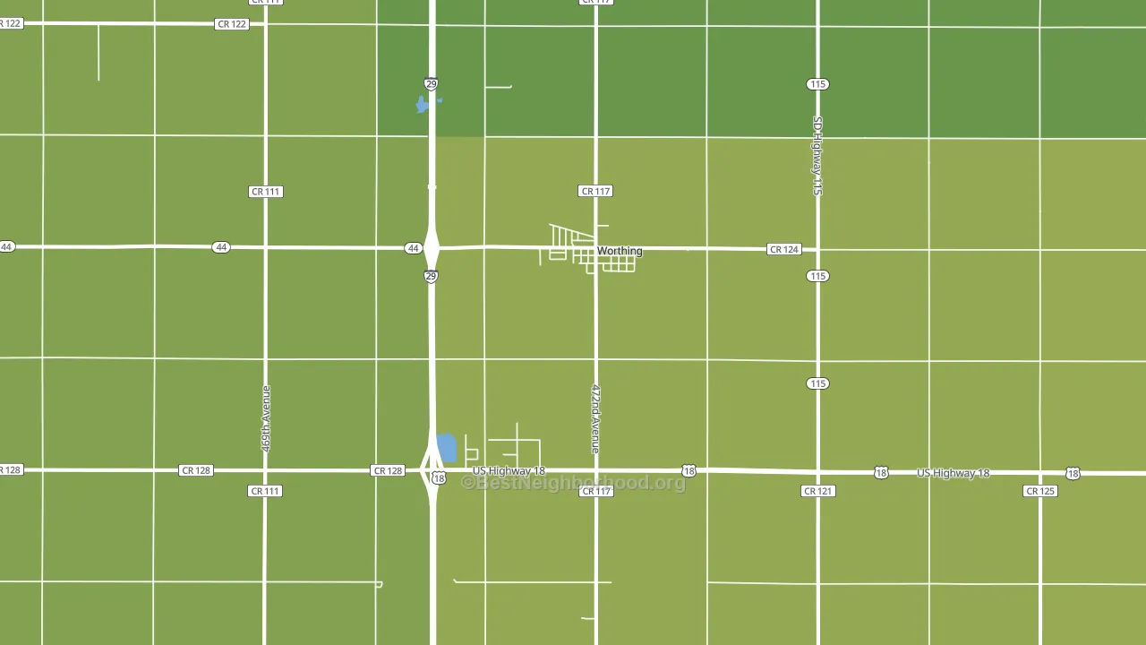 Worthing, SD block-group voter-turnout map