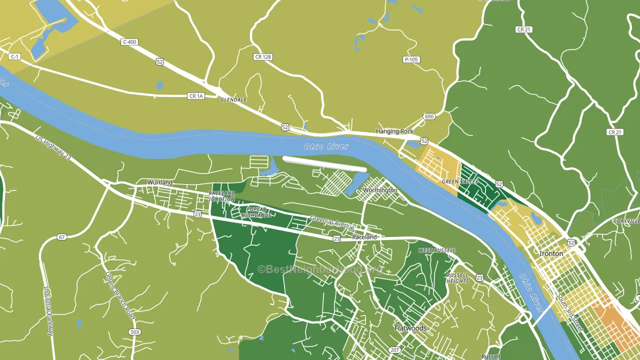 Worthington, KY block-group voter-turnout map