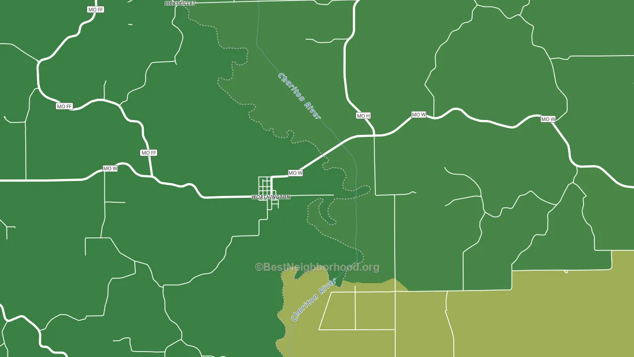 Worthington, MO block-group voter-turnout map
