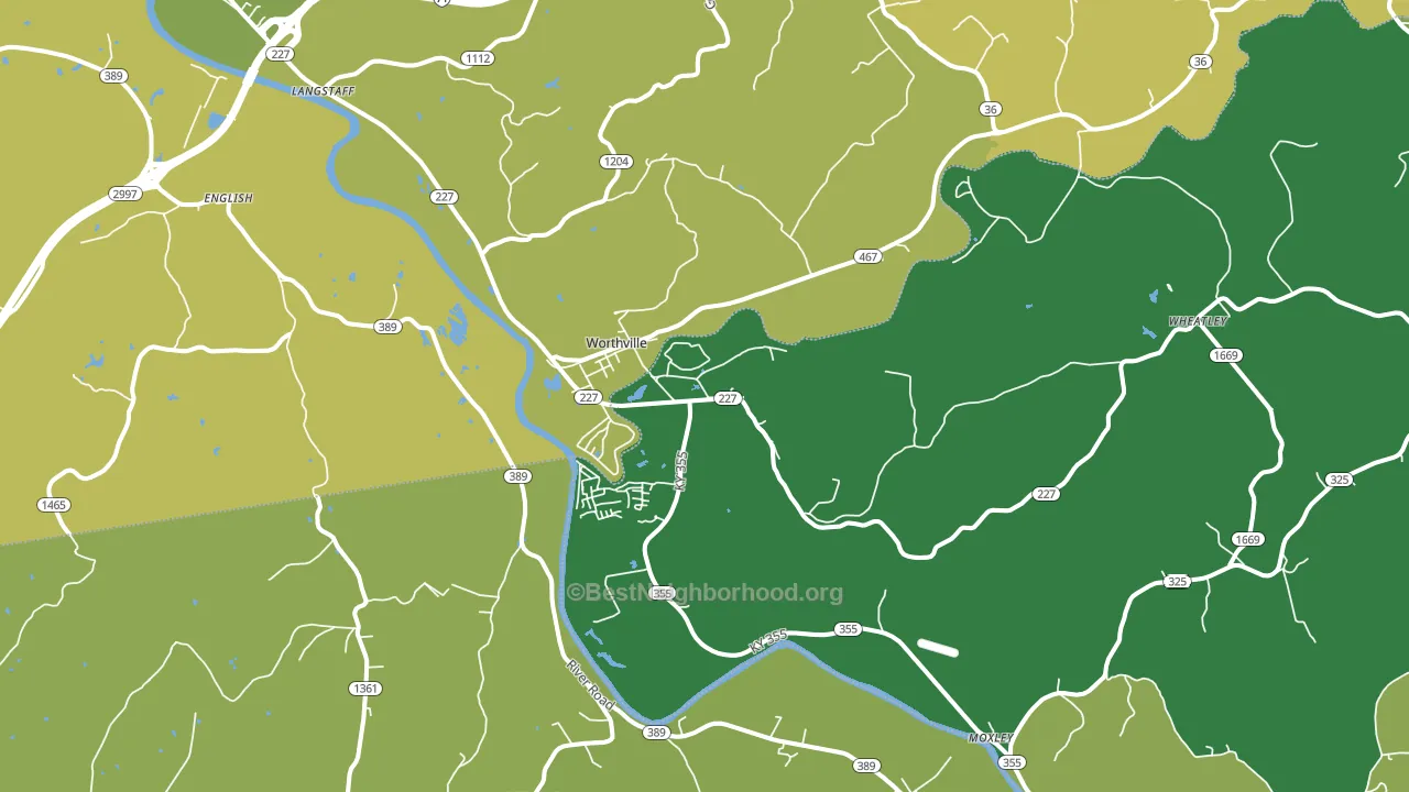 Worthville, KY block-group voter-turnout map