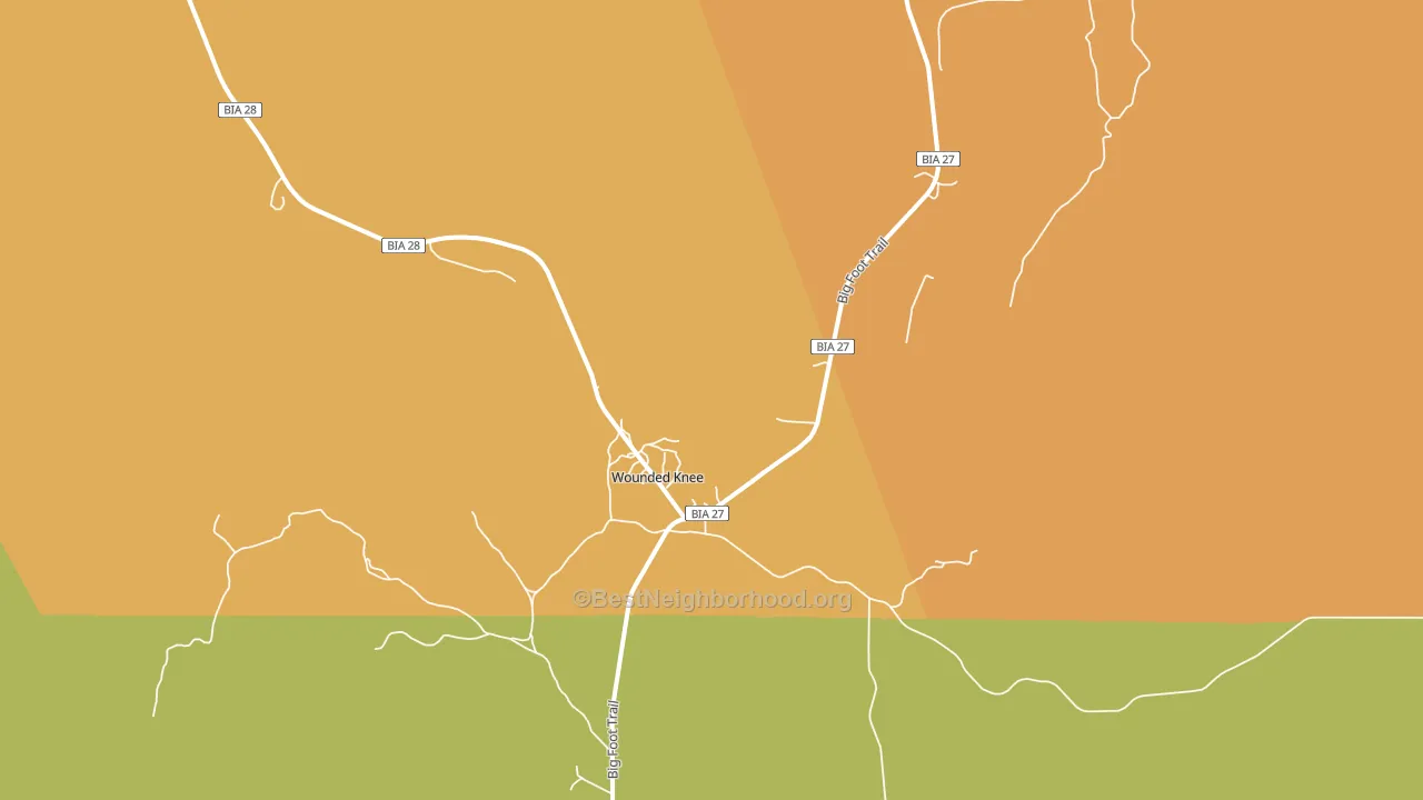 Wounded Knee, SD block-group voter-turnout map