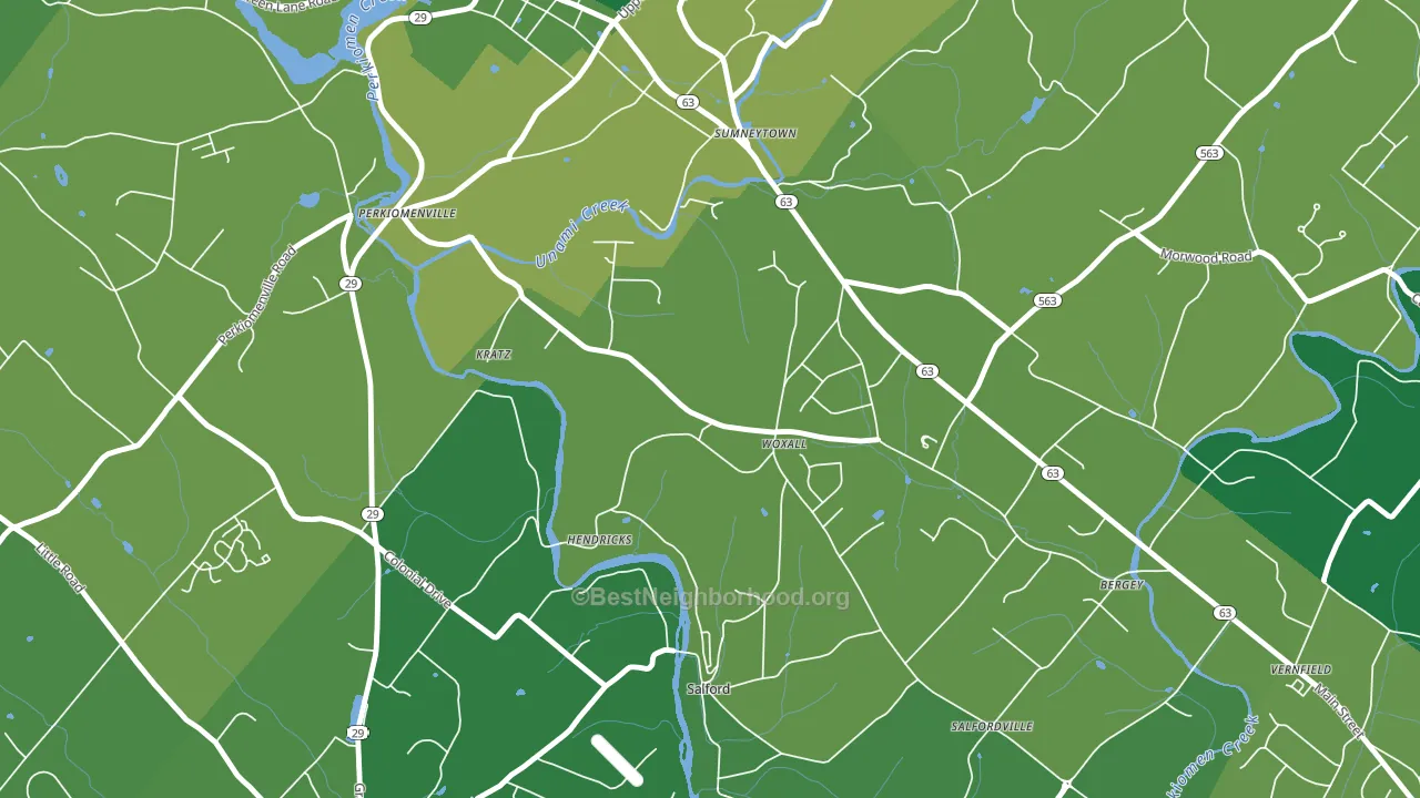 Woxhall, PA block-group voter-turnout map