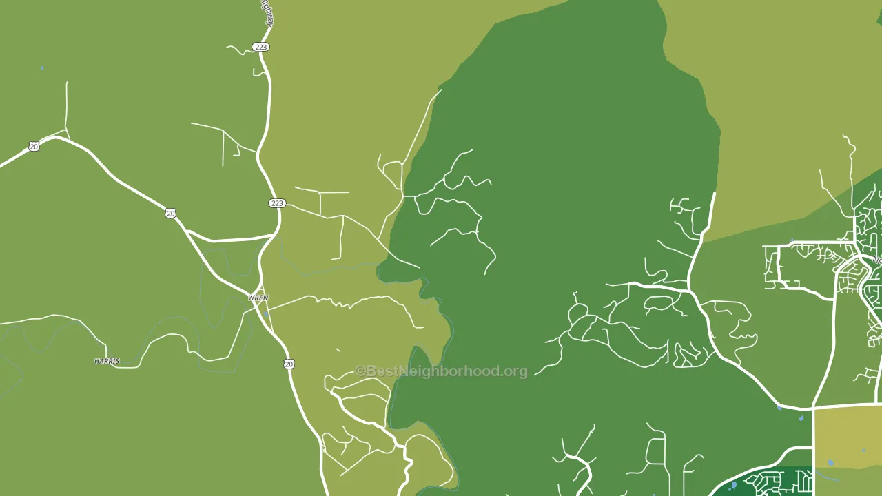Wren, OR block-group voter-turnout map