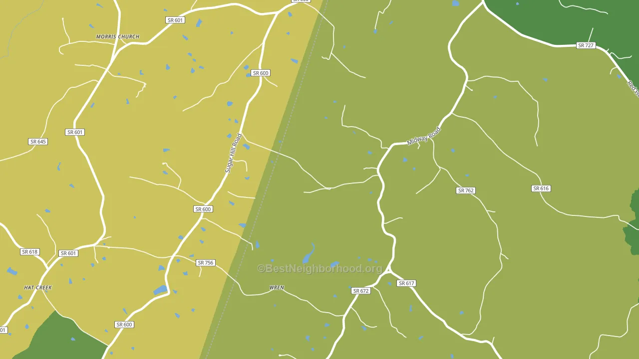 Wren, VA block-group voter-turnout map