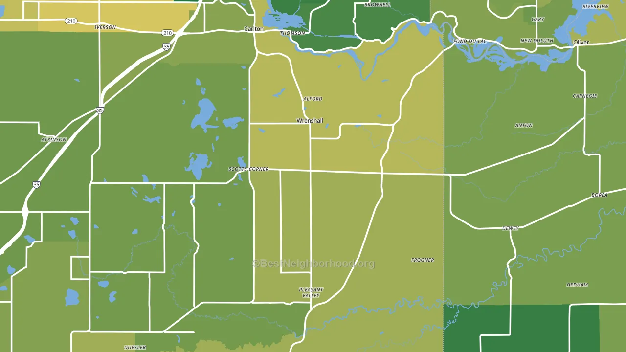 Wrenshall, MN block-group voter-turnout map