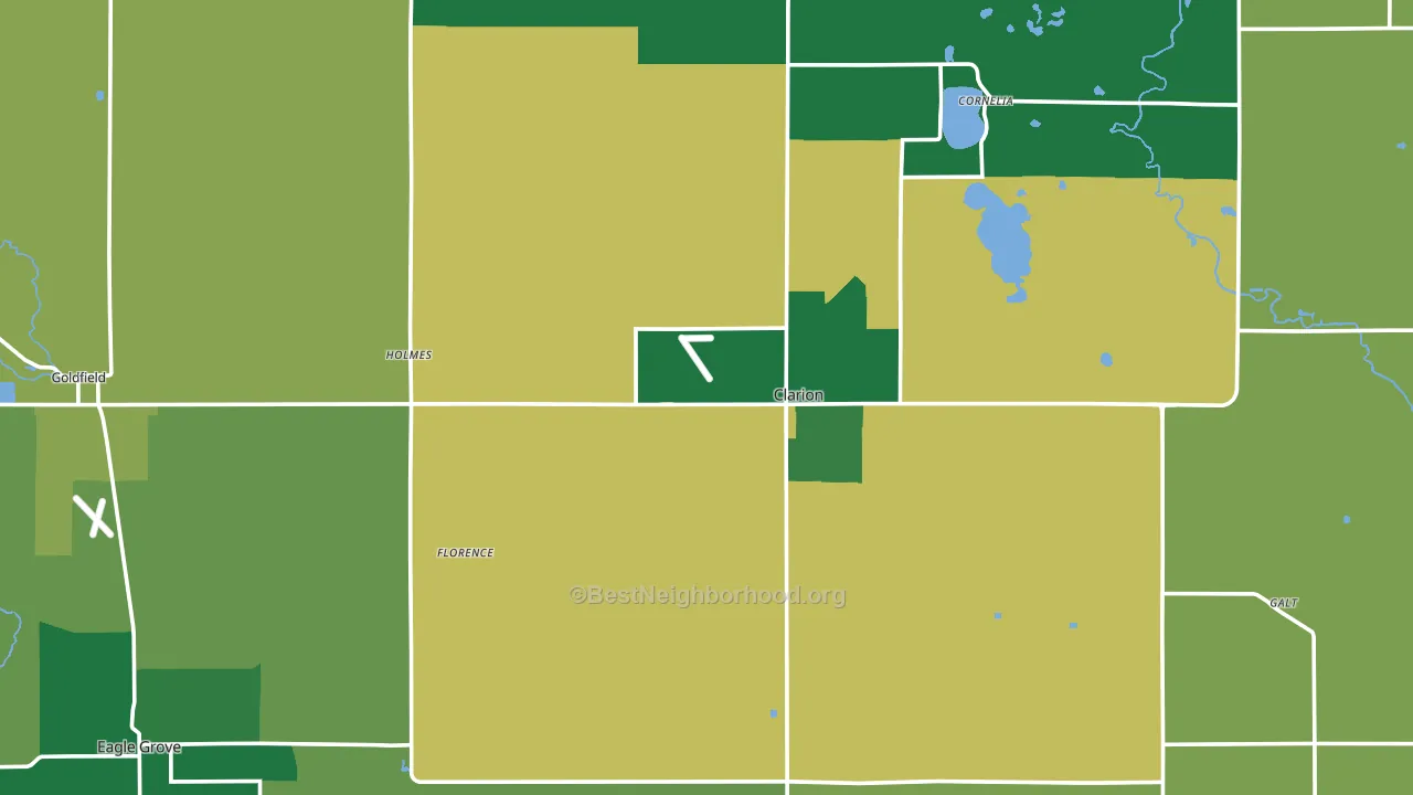 Wright County, IA block-group voter-turnout map