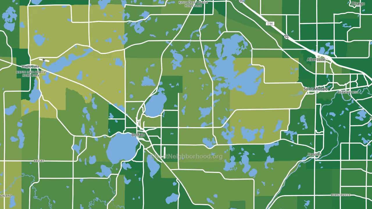 Wright County, MN block-group voter-turnout map