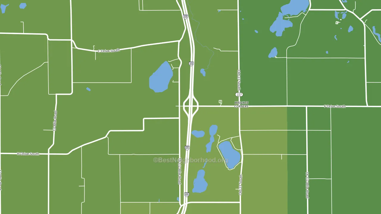 Wrights Corners, MI block-group voter-turnout map