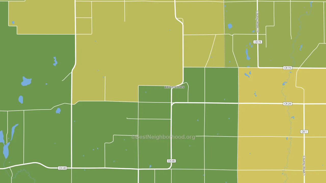Wrightstown, MN block-group voter-turnout map