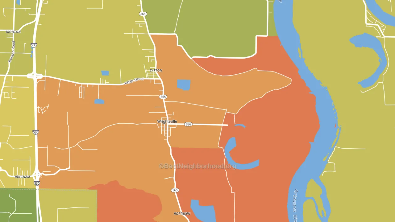 Wrightsville, AR block-group voter-turnout map