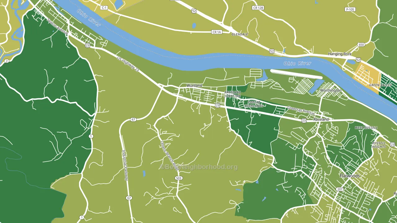 Wurtland, KY block-group voter-turnout map