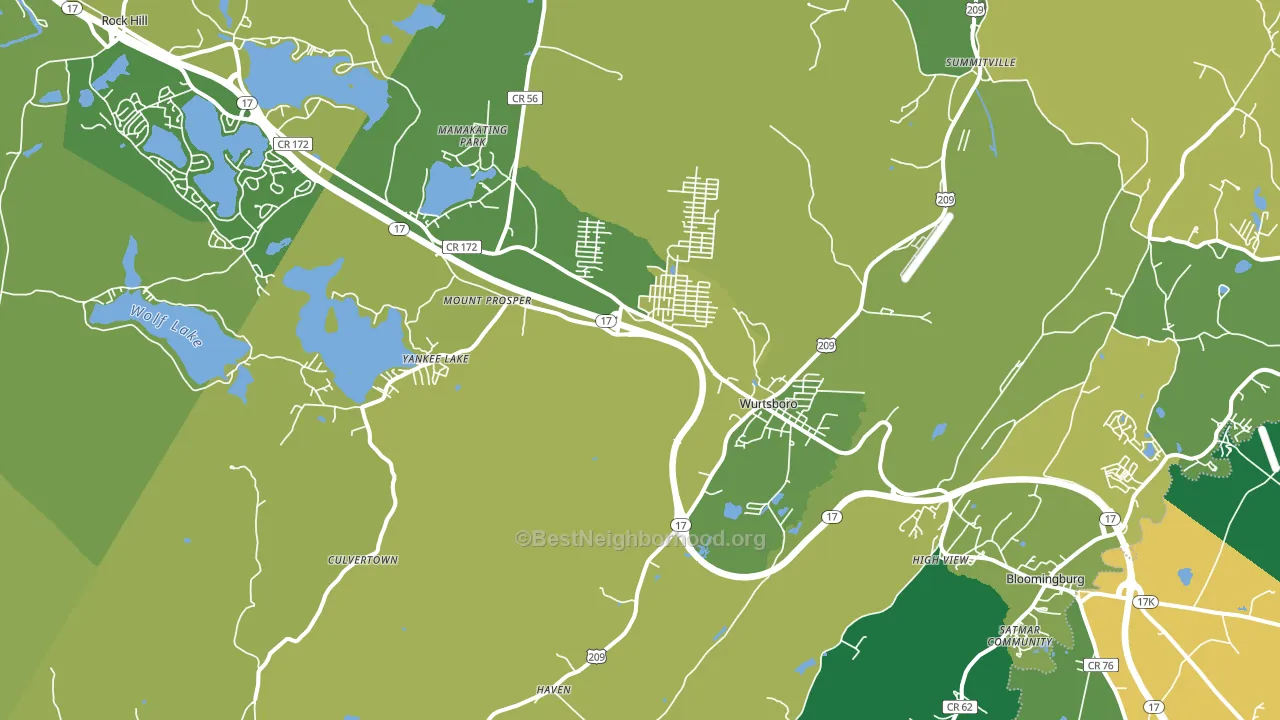 Wurtsboro, NY block-group voter-turnout map