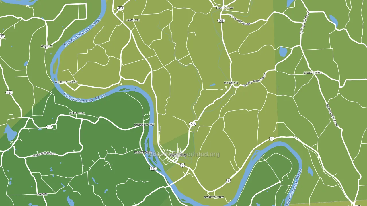 Wyalusing, PA block-group voter-turnout map