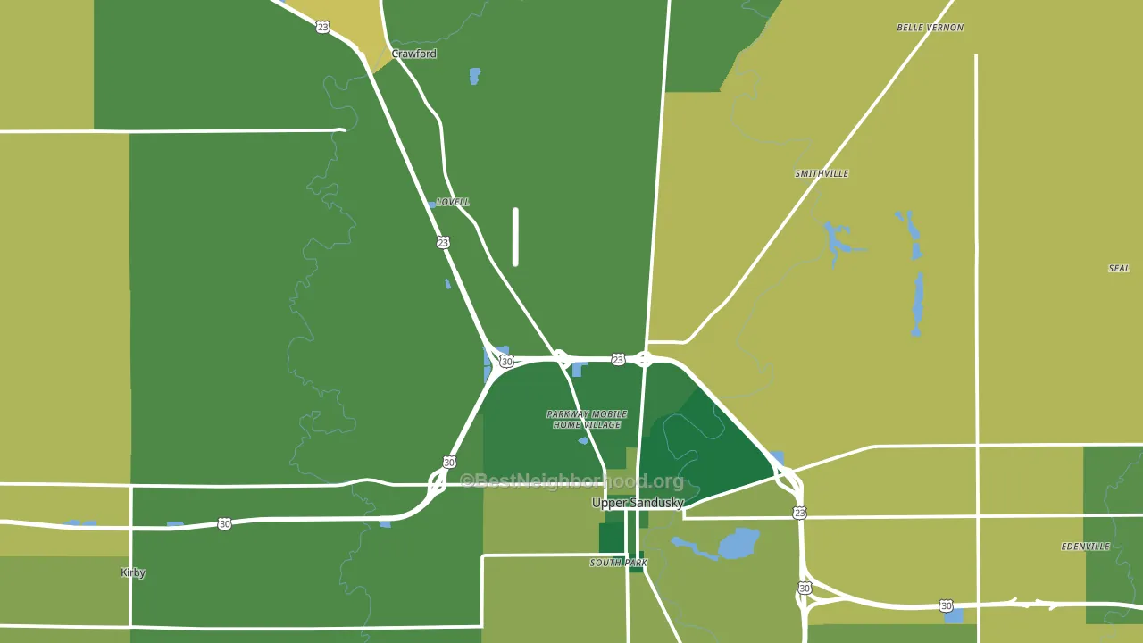 Wyandot County, OH block-group voter-turnout map