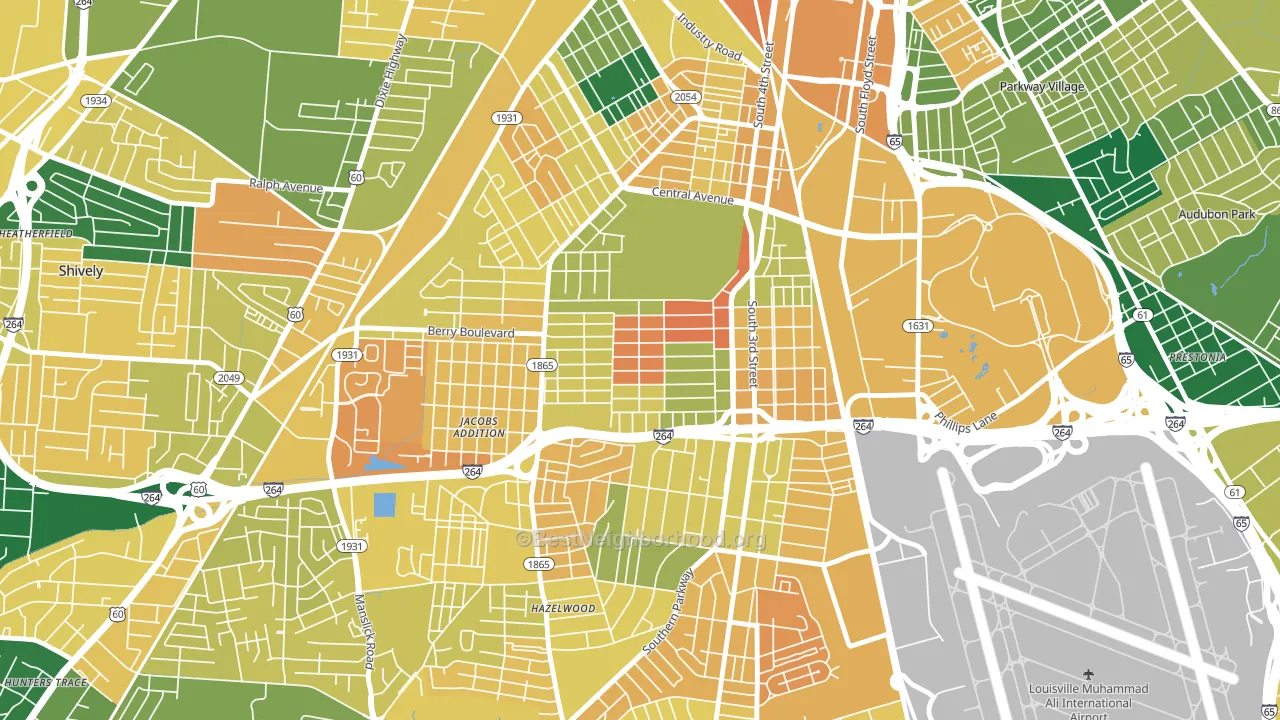 Wyandotte, Louisville, KY block-group voter-turnout map