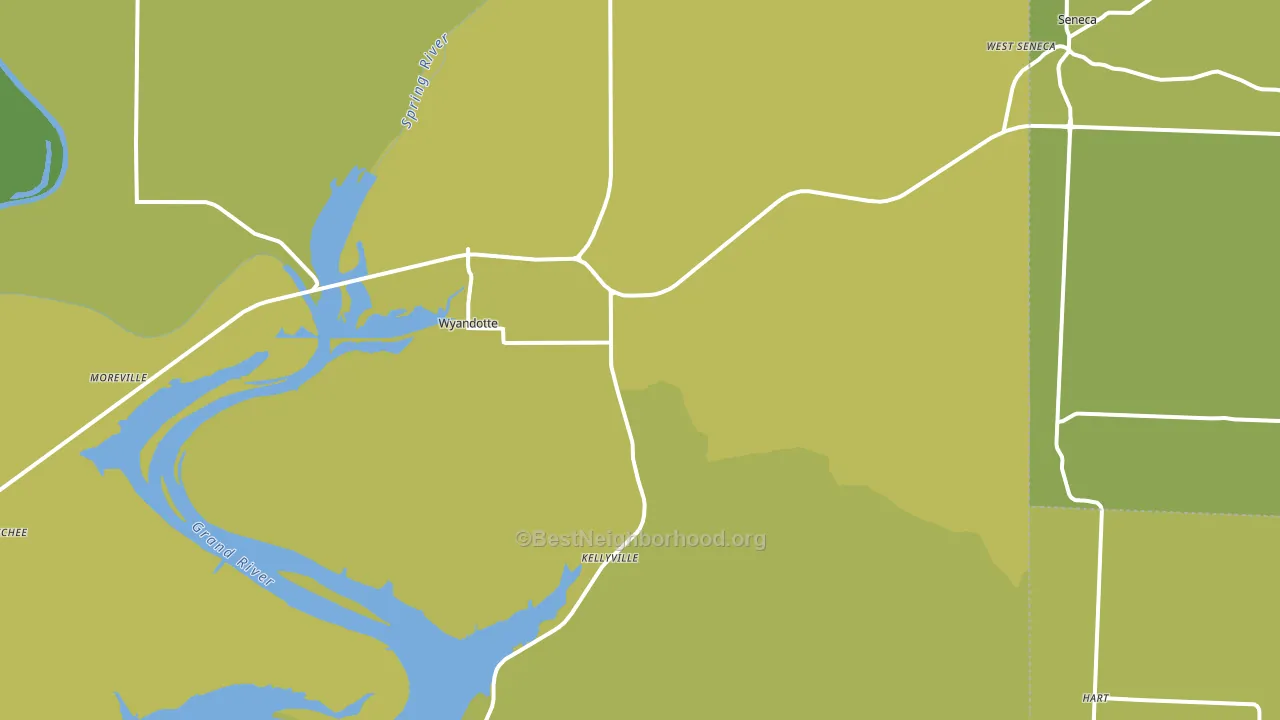 Wyandotte, OK block-group voter-turnout map