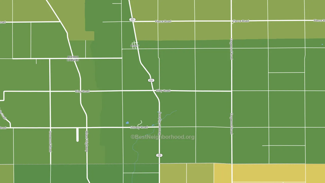 Wyatt, IN block-group voter-turnout map
