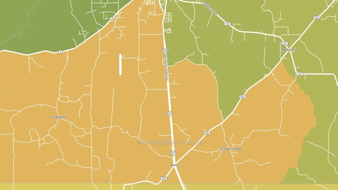 Wyatt, LA block-group voter-turnout map