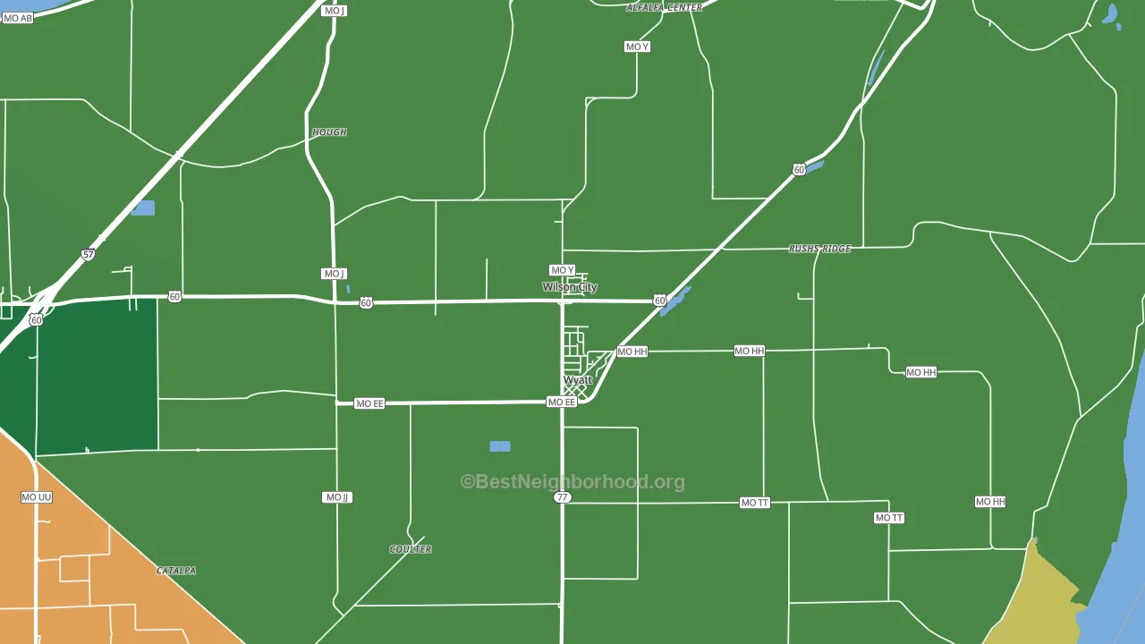 Wyatt, MO block-group voter-turnout map