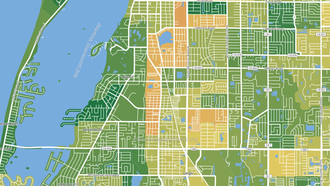 Wyatt Street, Largo, FL block-group voter-turnout map
