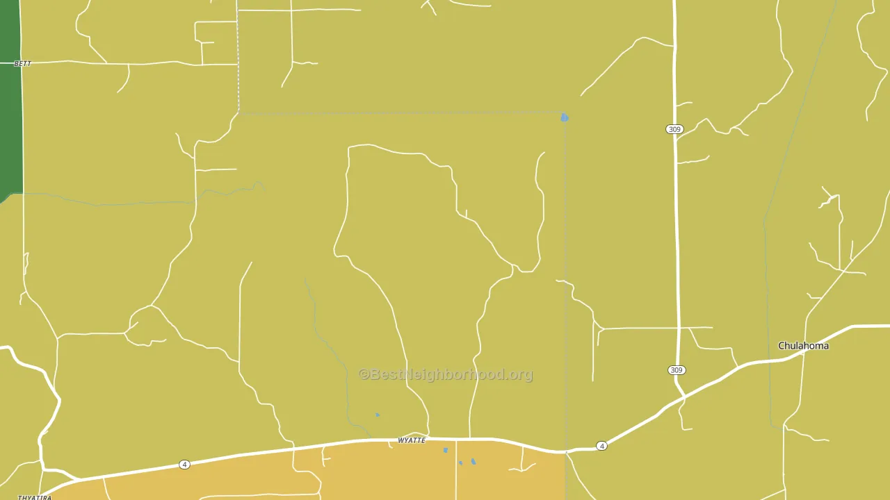Wyatte, MS block-group voter-turnout map