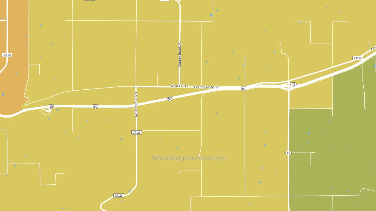 Wyattville, MN block-group voter-turnout map