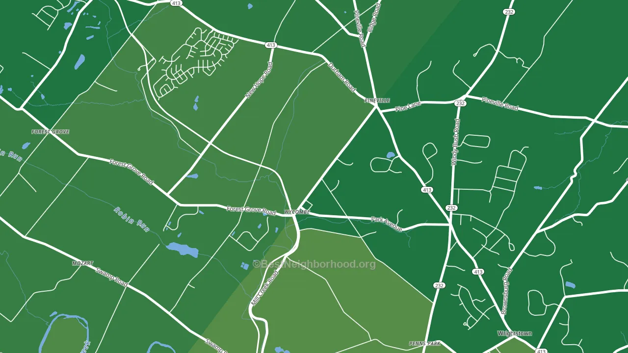 Wycombe, PA block-group voter-turnout map