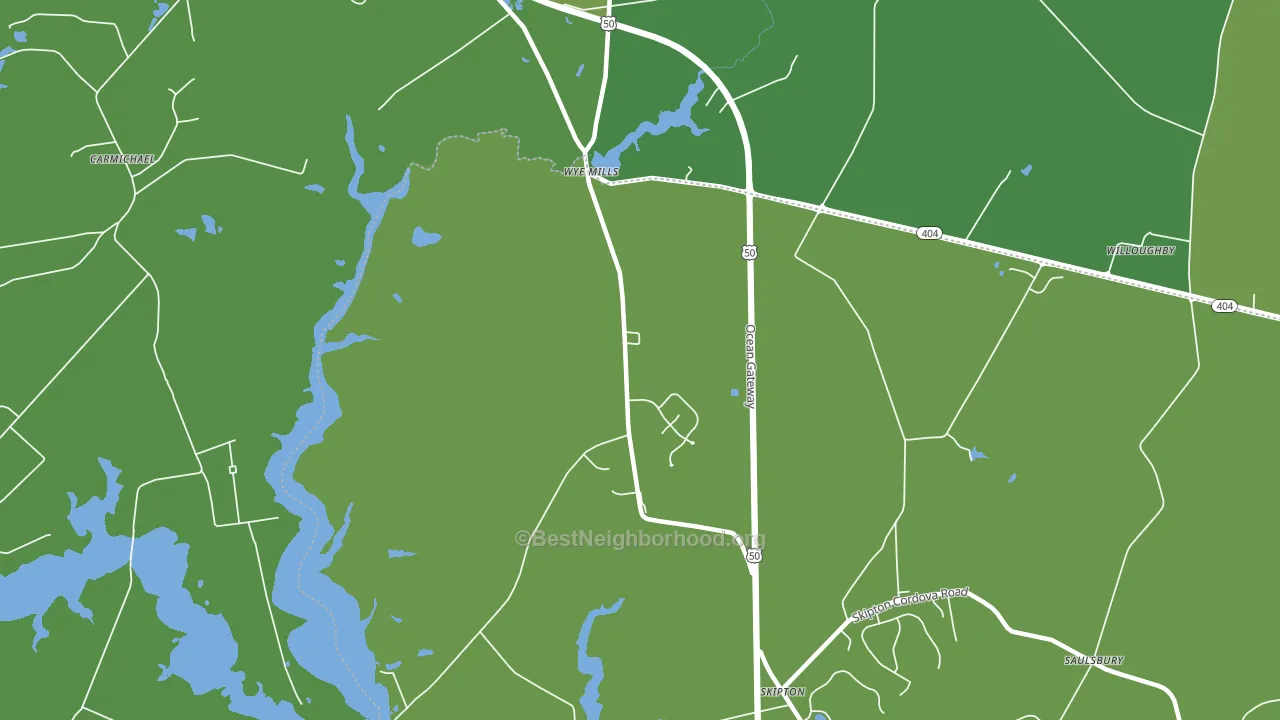 Wye Mills, MD block-group voter-turnout map