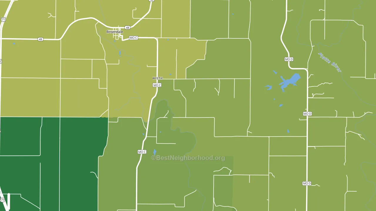 Wyeth, MO block-group voter-turnout map
