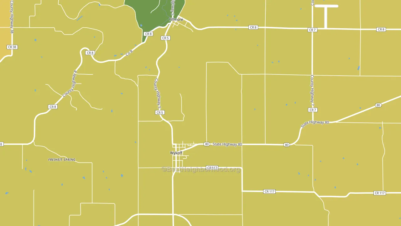 Wykoff, MN block-group voter-turnout map