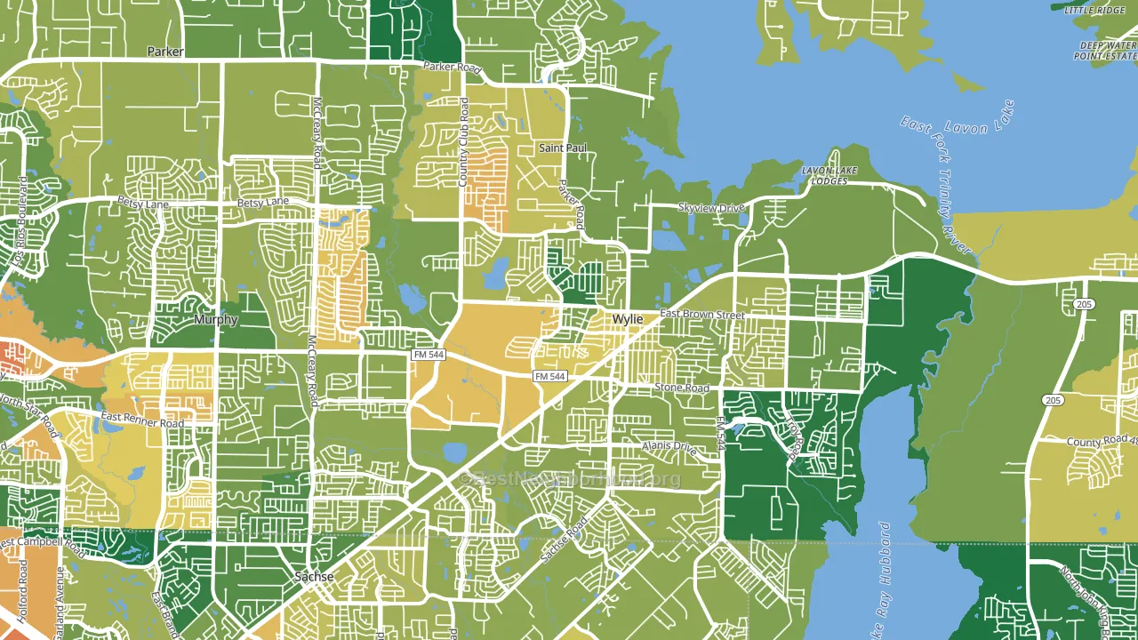 Wylie, TX block-group voter-turnout map