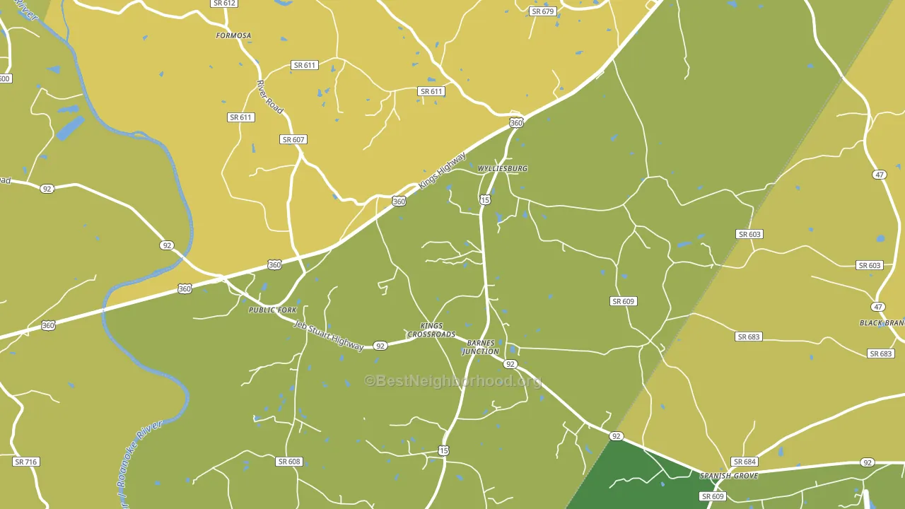 Wylliesburg, VA block-group voter-turnout map
