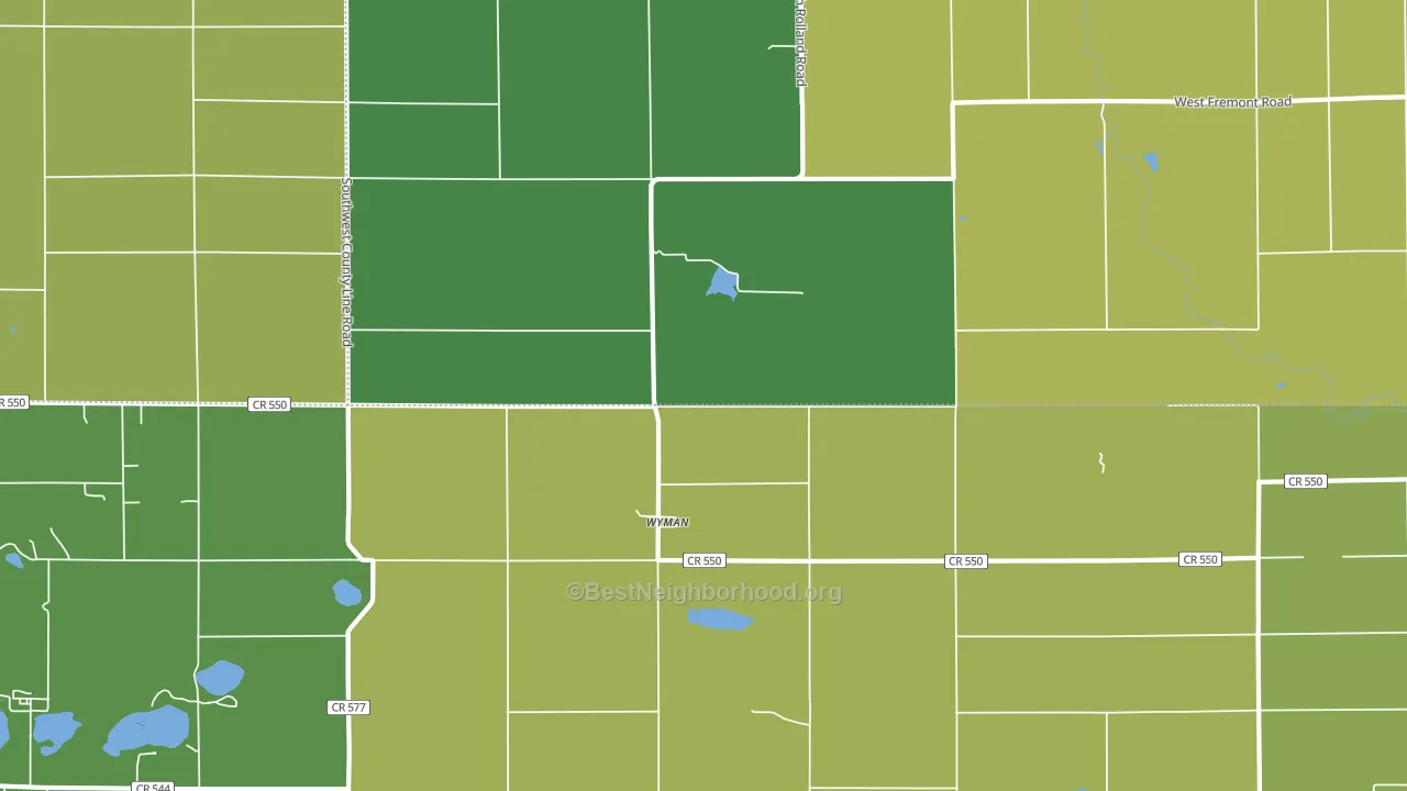 Wyman, MI block-group voter-turnout map