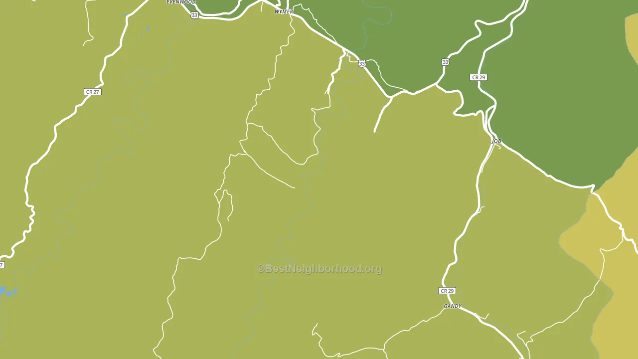 Wymer, WV block-group voter-turnout map
