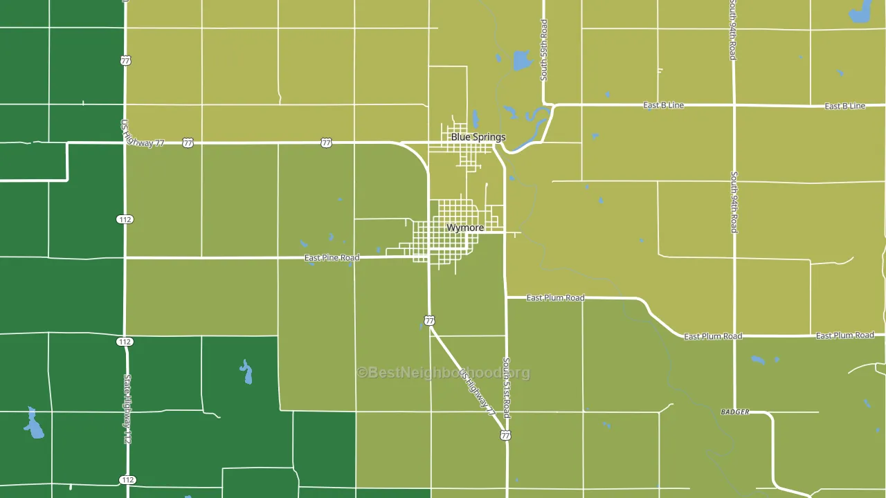 Wymore, NE block-group voter-turnout map