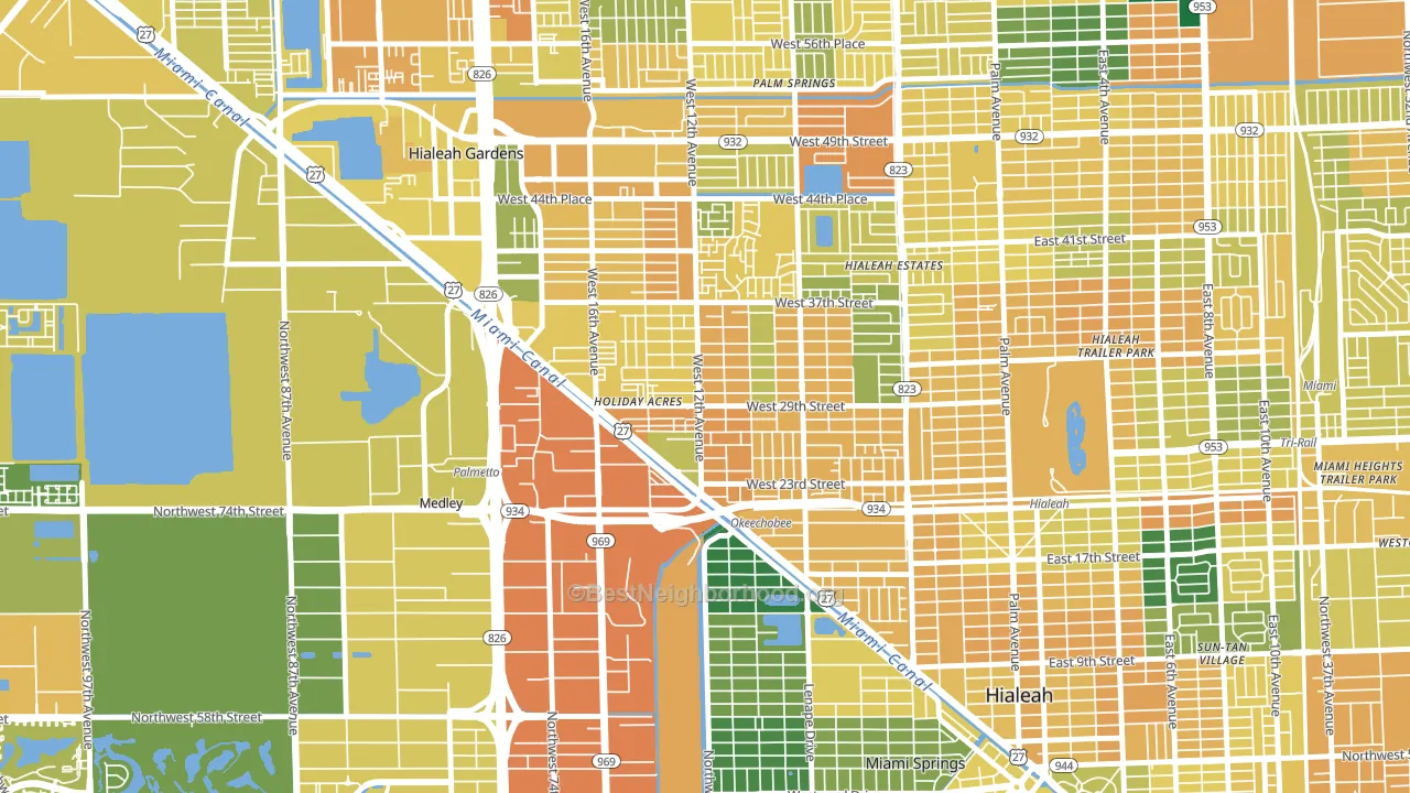 Wynken Blynken anchor Nod, Hialeah, FL block-group voter-turnout map