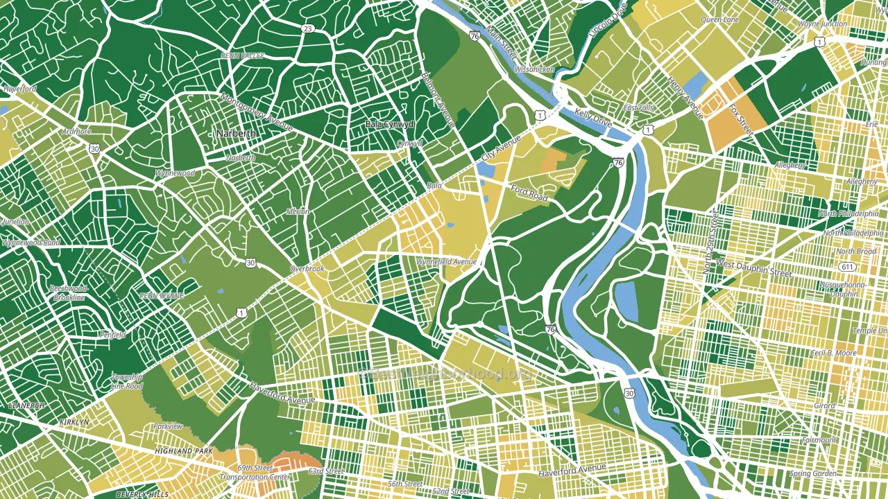 Wynnefield, Philadelphia, PA block-group voter-turnout map