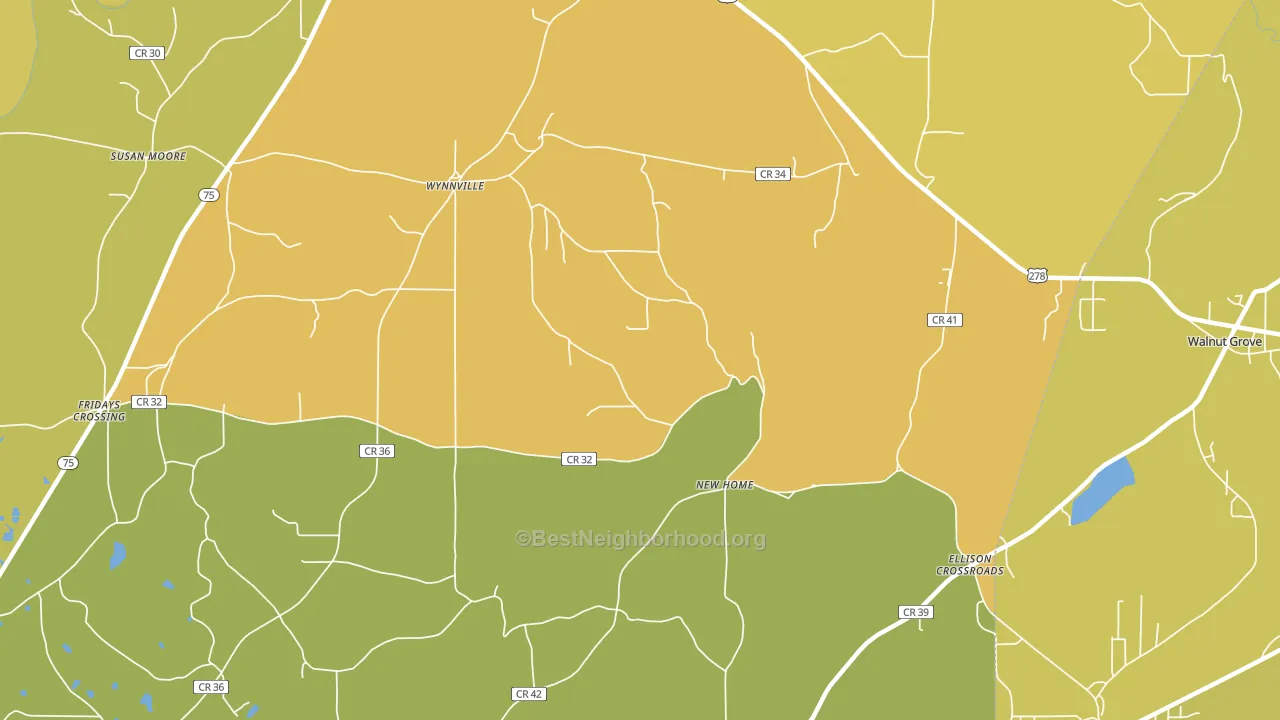 Wynnville, AL block-group voter-turnout map