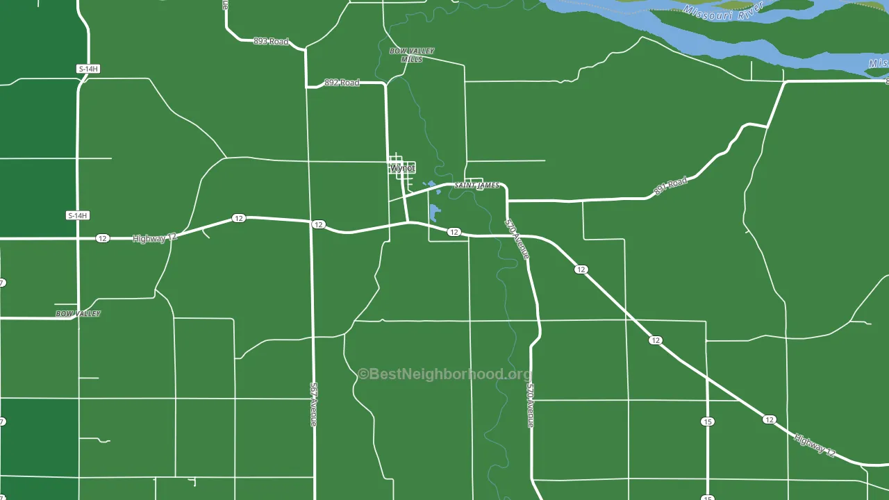 Wynot, NE block-group voter-turnout map