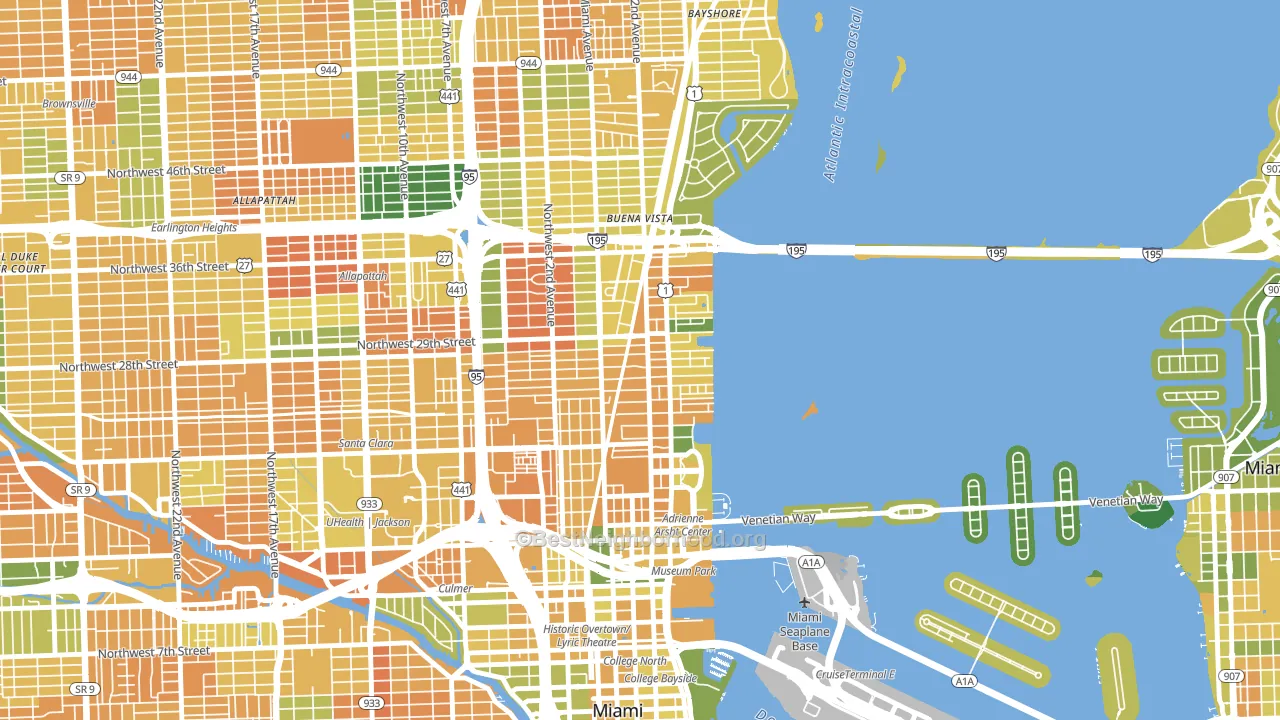 Wynwood, Miami, FL block-group voter-turnout map