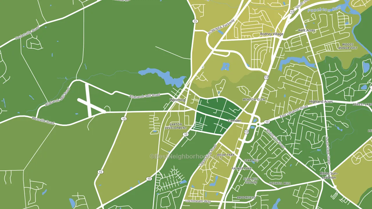 Wyoming, DE block-group voter-turnout map