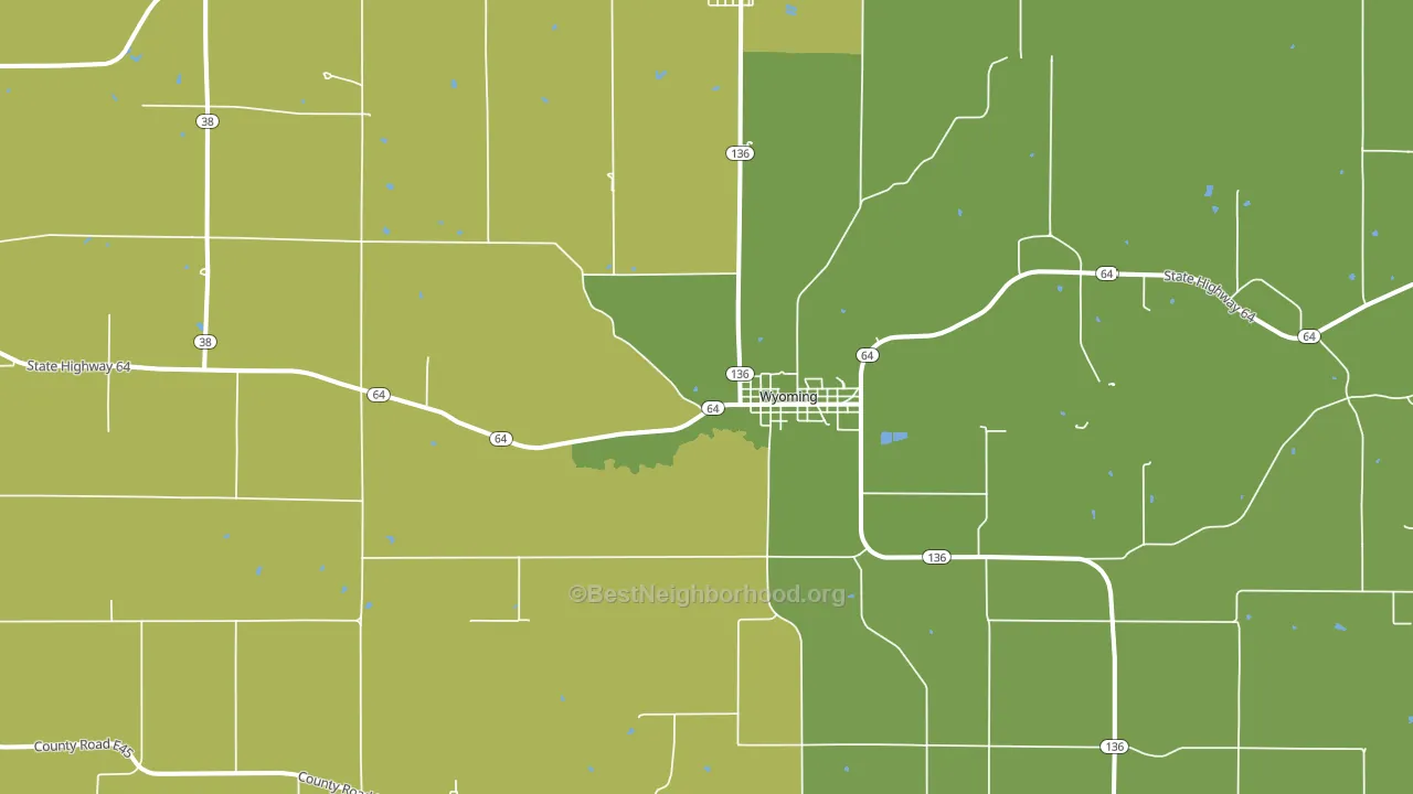Wyoming, IA block-group voter-turnout map