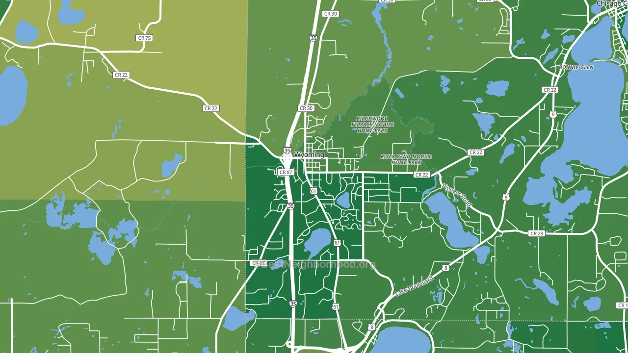 Wyoming, MN block-group voter-turnout map