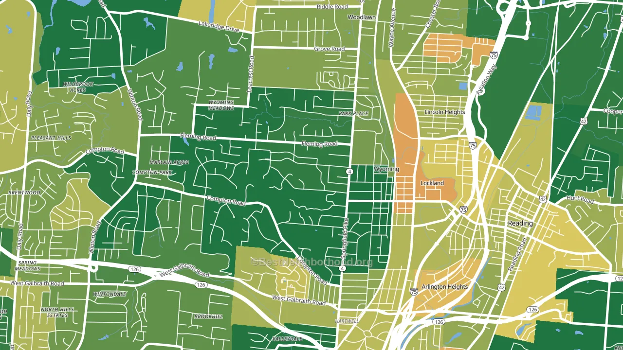 Wyoming, OH block-group voter-turnout map