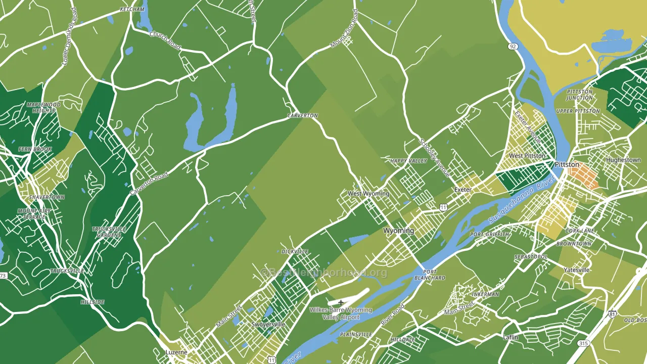 Wyoming, PA block-group voter-turnout map