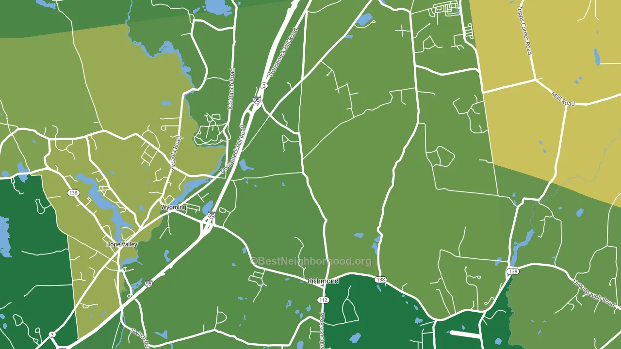 Wyoming, RI block-group voter-turnout map