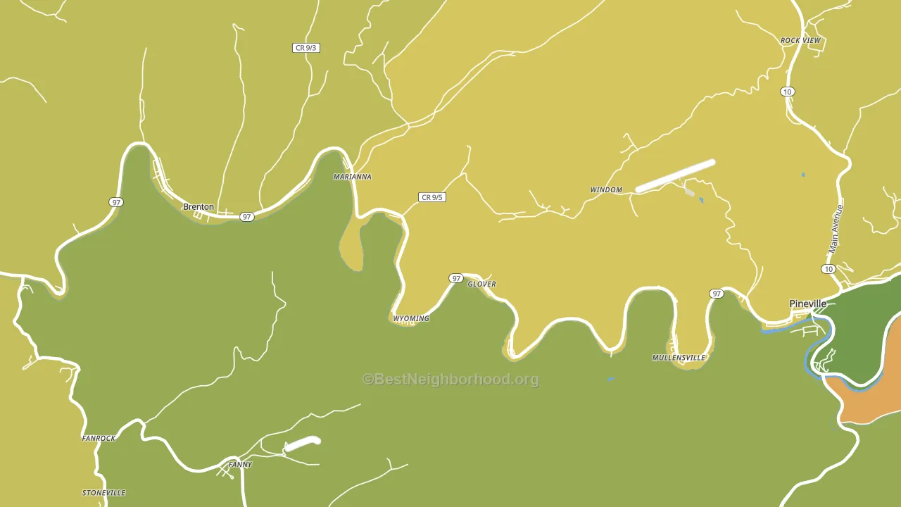 Wyoming, WV block-group voter-turnout map