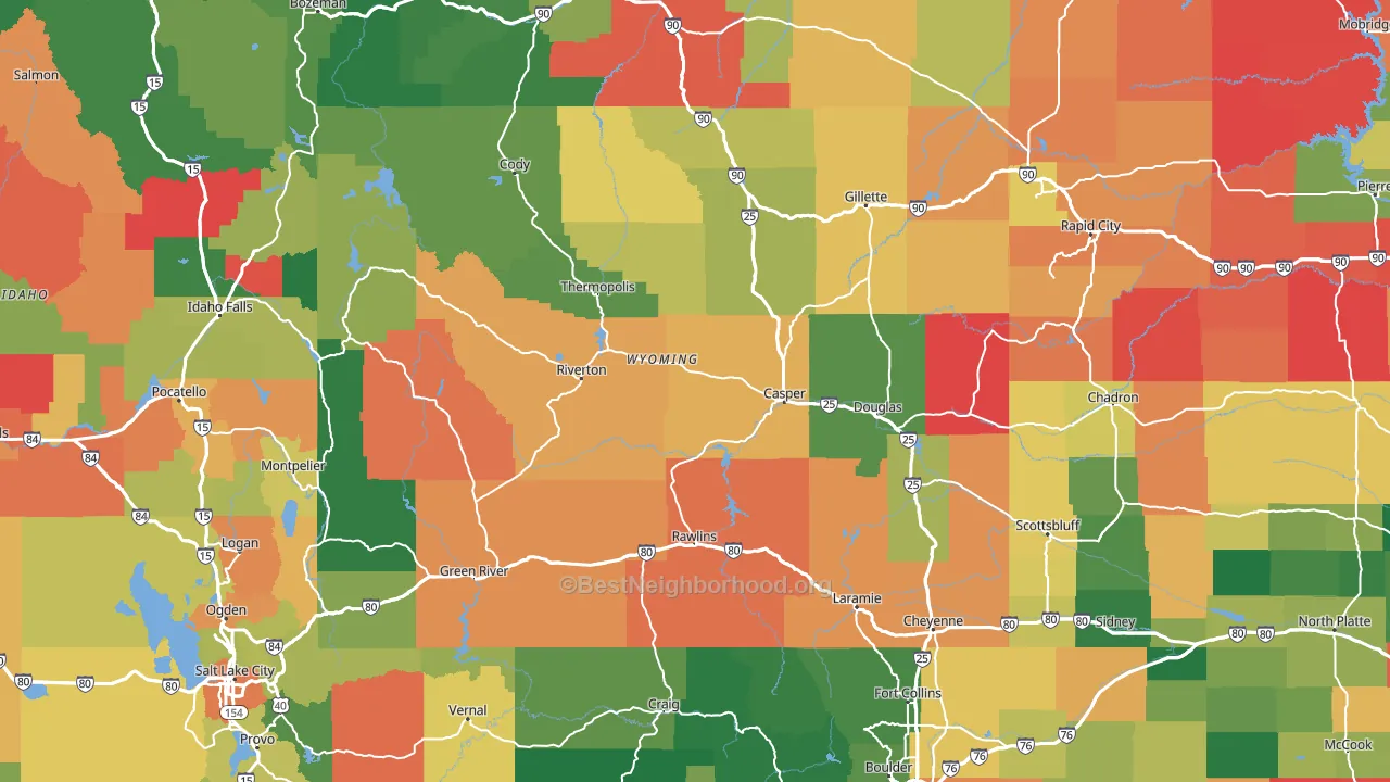 Wyoming block-group voter-turnout map